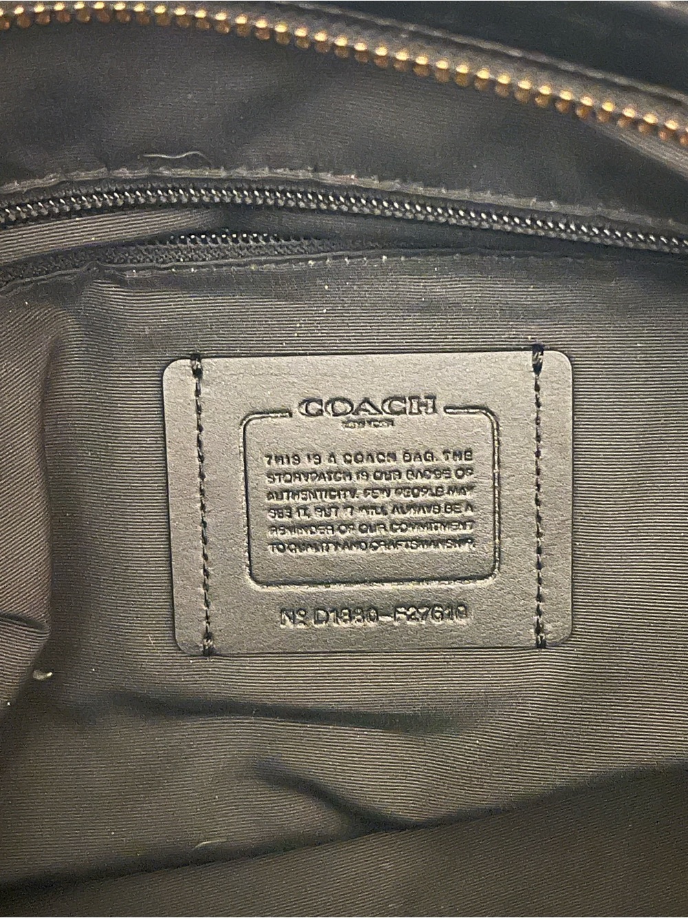 Coach Blue Canvas Duffel with Black Leather Trim and Brown Patch - Picture 5 of 5